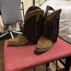 Ariat Gold Rush Fringed Western Boot - Antique Mocha - Size 8.5 B